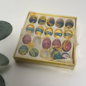 Vintage Miniature Wooden Easter Egg Tree Ornaments